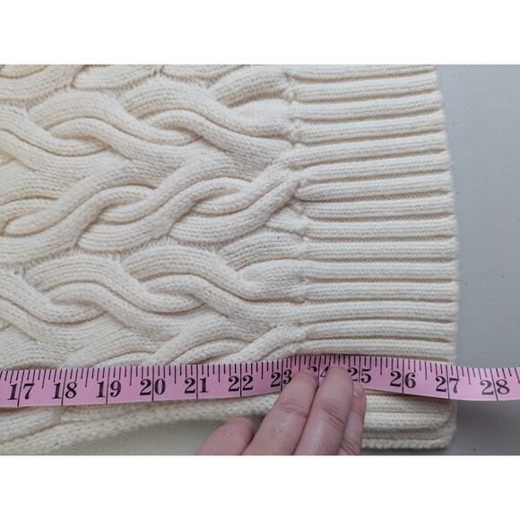 COS Wool Cable Knit Sweater Vest Womens XS Cream Turtleneck Fisherman Cottage - Picture 11 of 11
